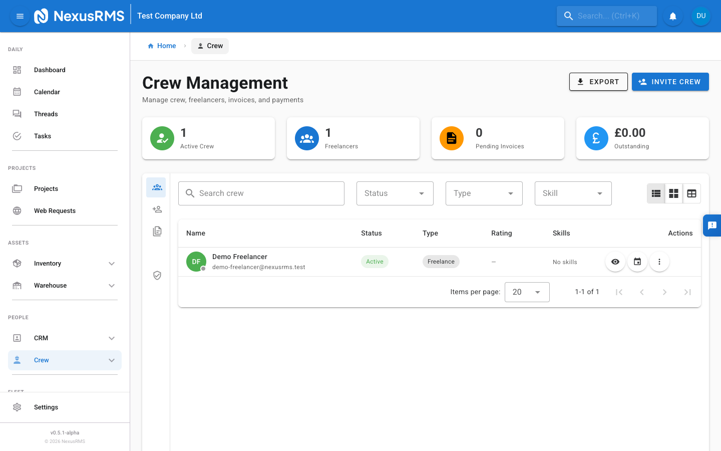 Crew Management Screenshot